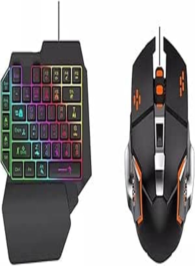 Keendex KX 2754 Video Gaming RGB Mouse & Keyboard Converter Set; for PS3/PS4/PS5/Xbox/One Nintendo Switch - Black